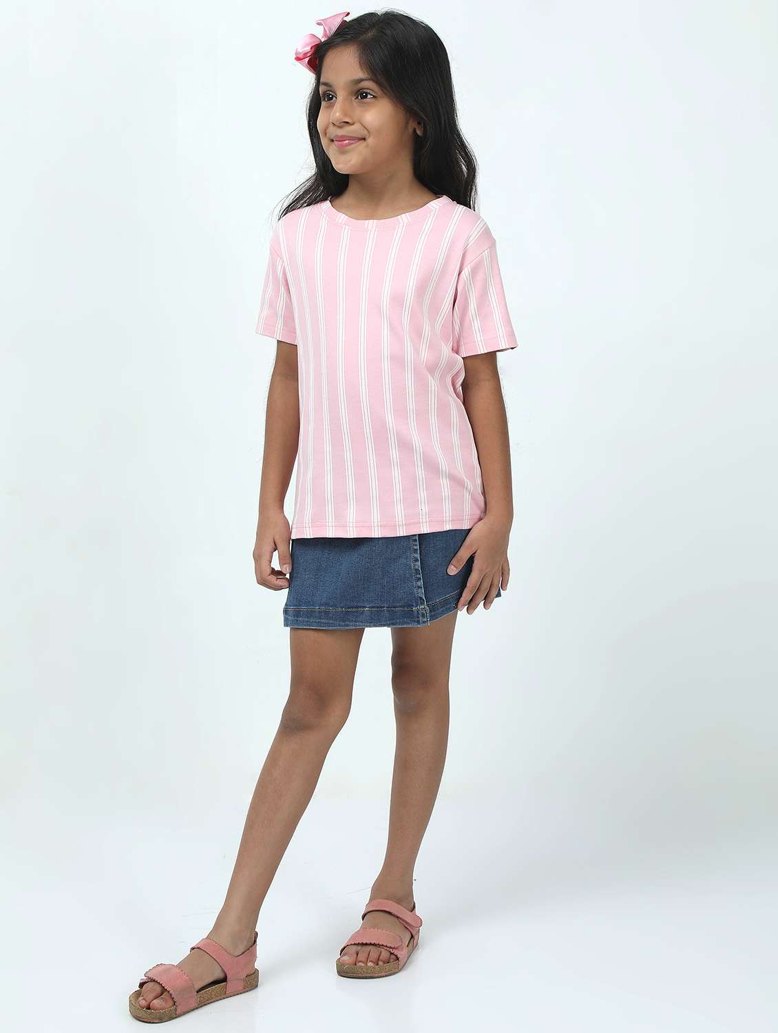 girls striped short sleeve skirt top set - 21944778 -  Standard Image - 3