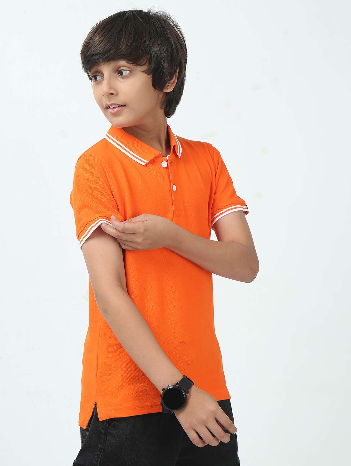 boys solid short sleeve polo t-shirt