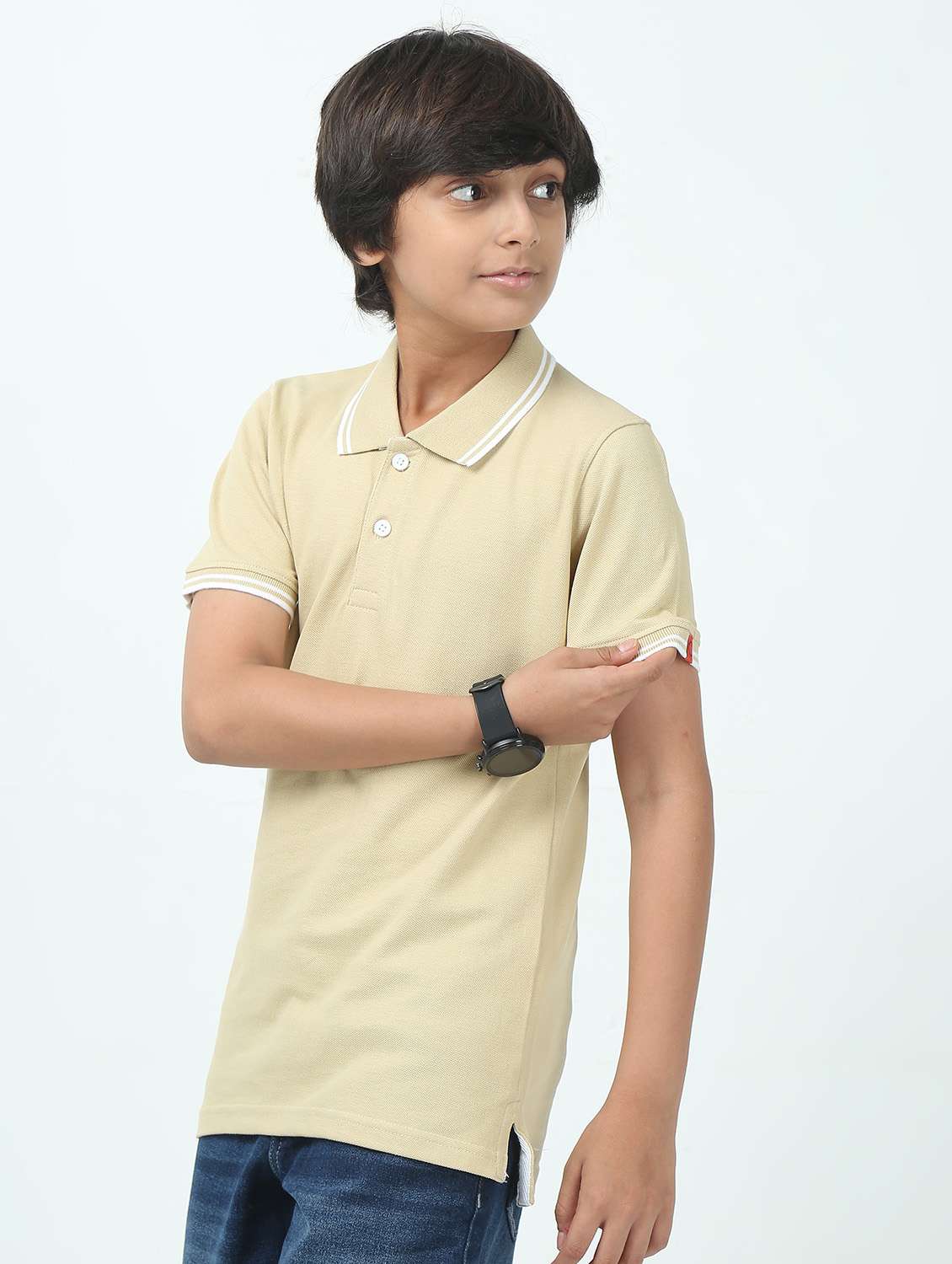 boys solid short sleeve polo t-shirt - 21944781 -  Zoom Image - 0