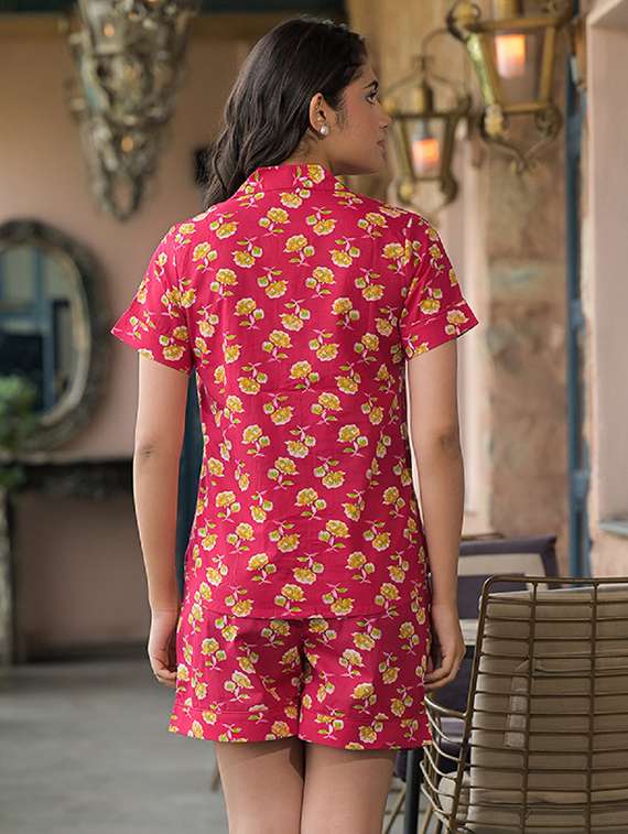 women floral print nightwear shortset - 21944808 - Standard Image - 3