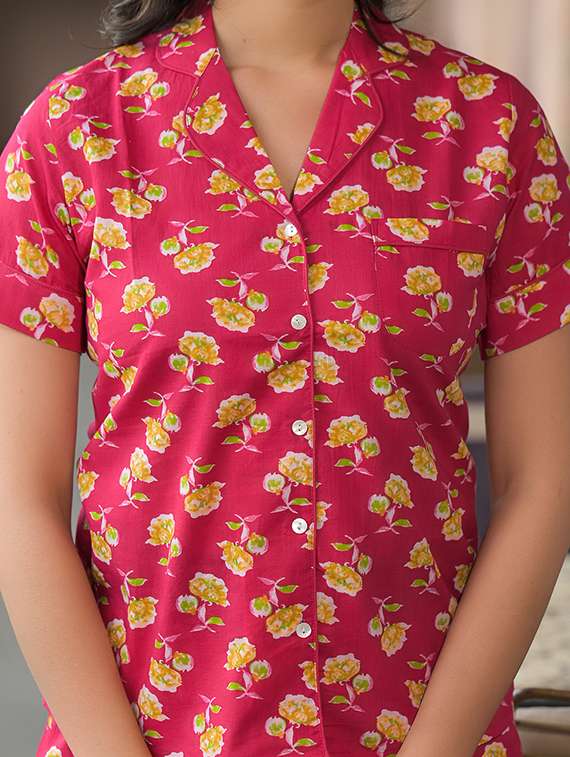 women floral print nightwear shortset - 21944808 - Standard Image - 5