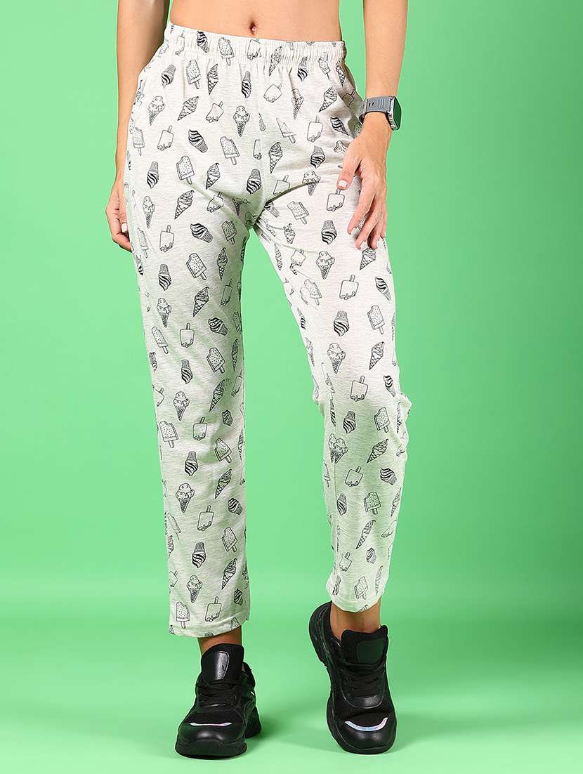 women printed mid rise pajama