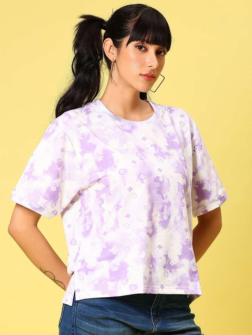 women printed short sleeve boxy t-shirt - 21944849 -  Standard Image - 3