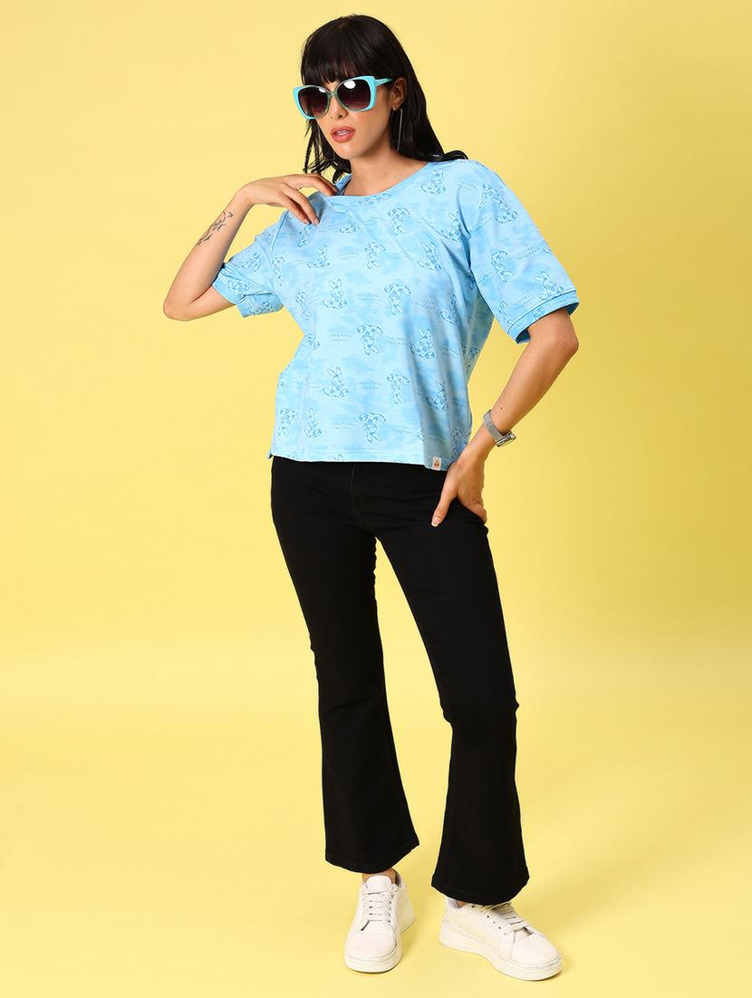 women printed short sleeve boxy t-shirt - 21944853 - Standard Image - 5
