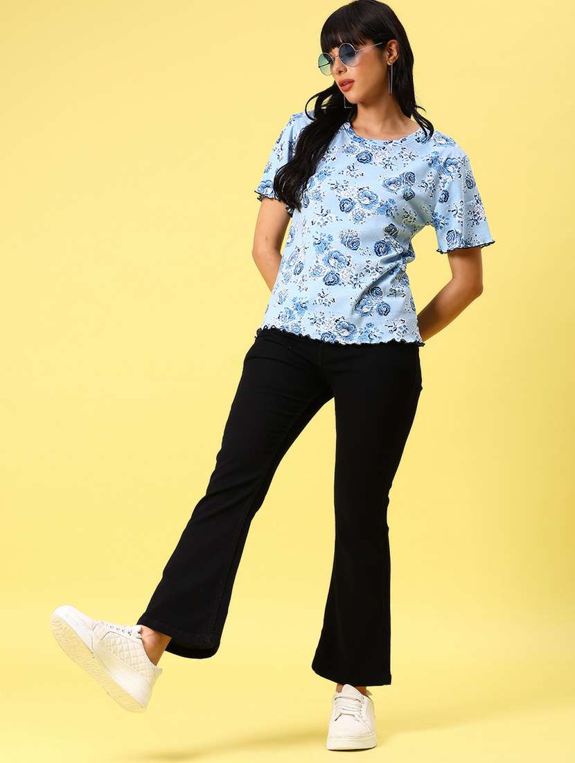 women floral print short sleeve regular fit t-shirt - 21944858 -  Standard Image - 5