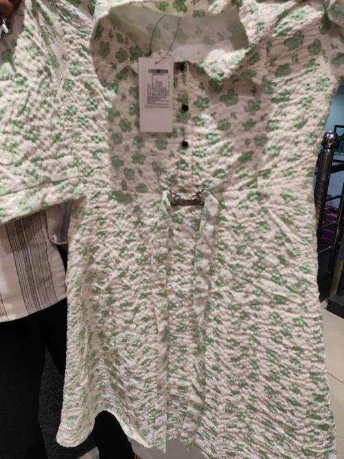 light green polyester frock - 21944909 - Standard Image - 0
