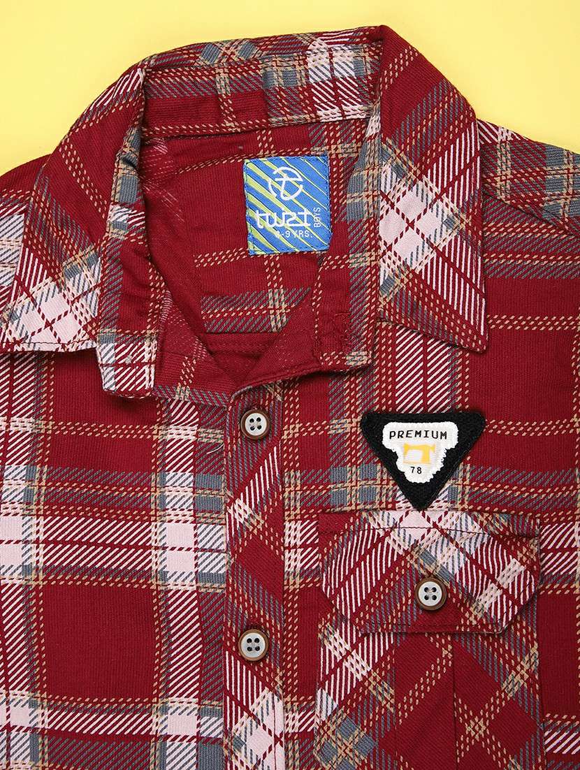boys checkered long sleeve casual shirt - 21944926 -  Standard Image - 3