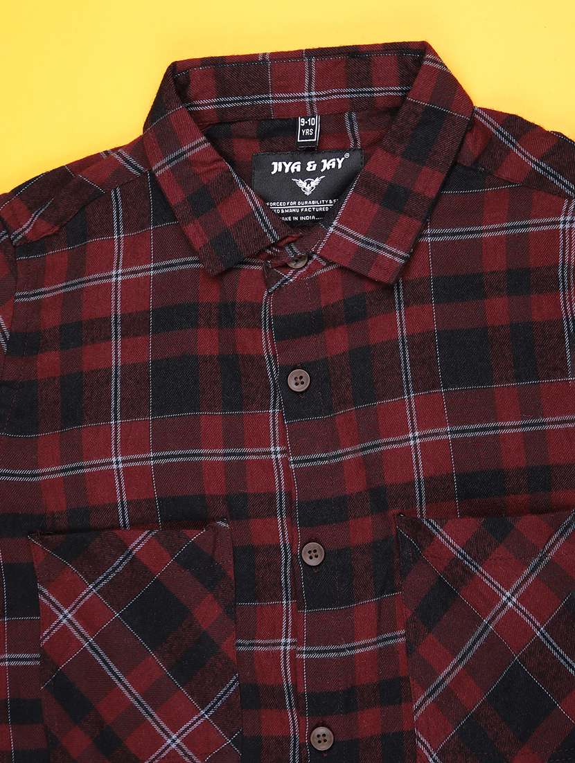 boys checkered long sleeve casual shirt - 21944935 -  Standard Image - 3