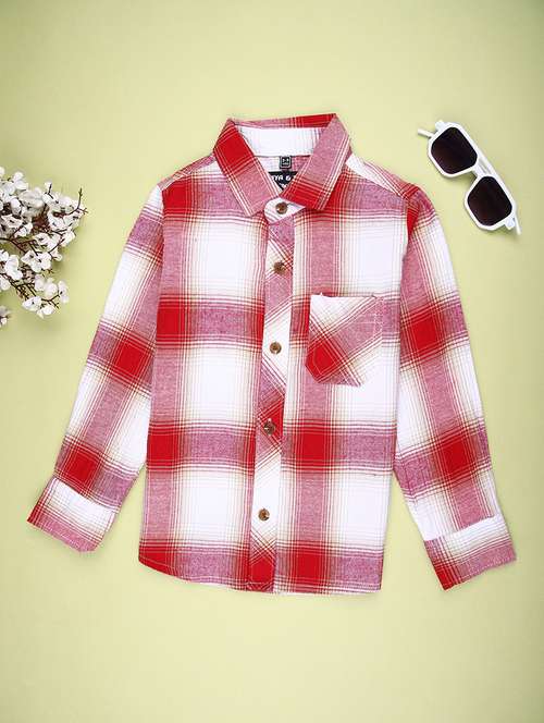 boys checkered long sleeve casual shirt - 21944952 -  Standard Image - 0