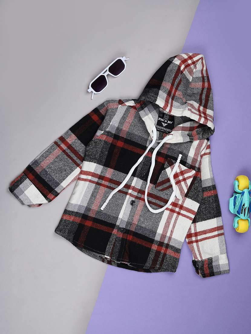 boys checkered long sleeve casual shirt