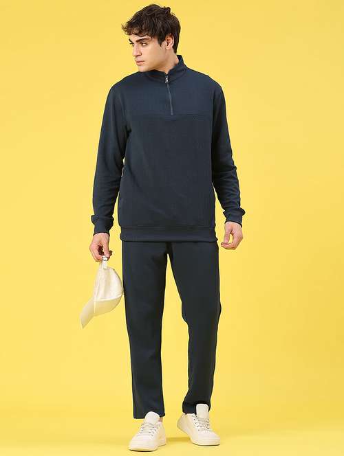 men solid long sleeve full length track suit - 21944995 -  Standard Image - 0
