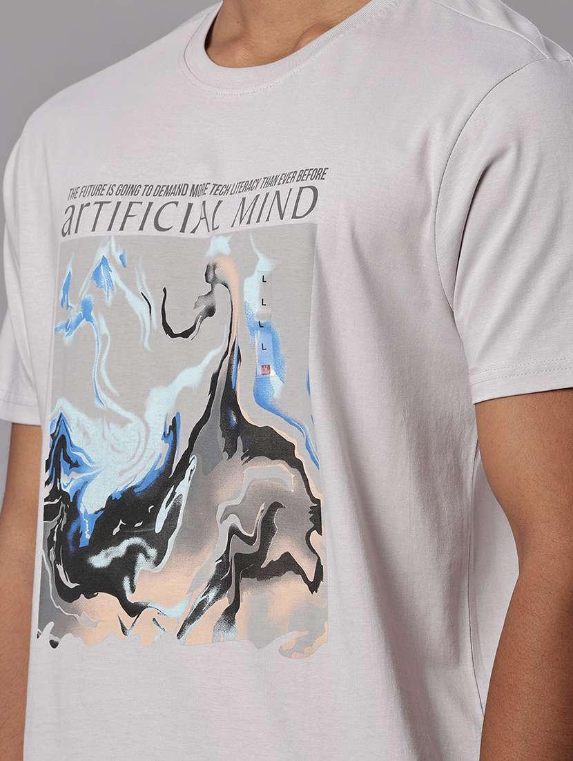 men front print short sleeve regular fit t-shirt - 21945010 -  Standard Image - 3
