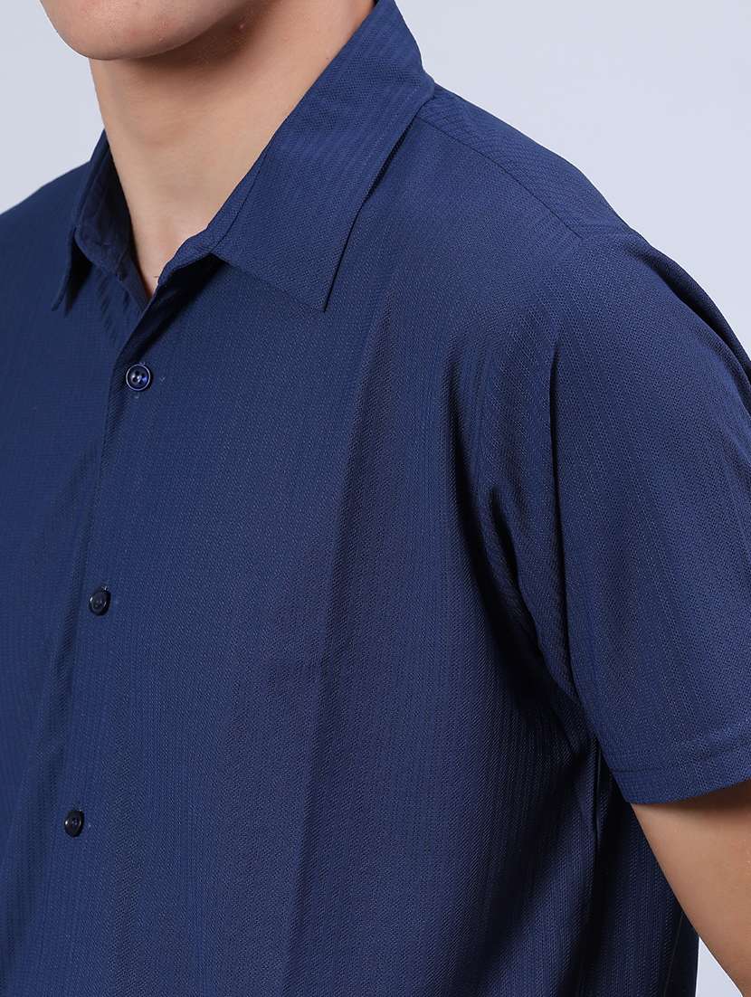 men solid collared short sleeve shirt - 21945013 -  Standard Image - 5