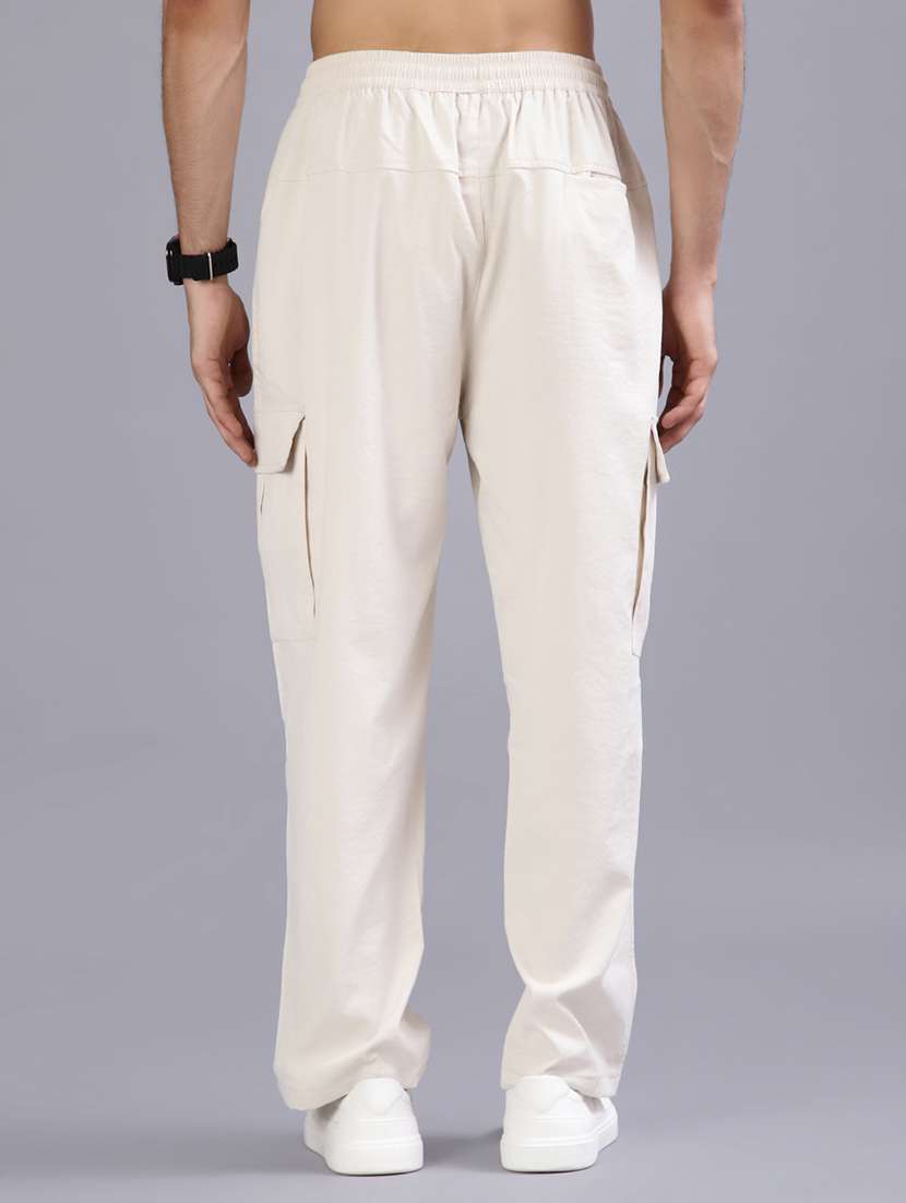 men solid mid rise cargo - 21946206 -  Standard Image - 3