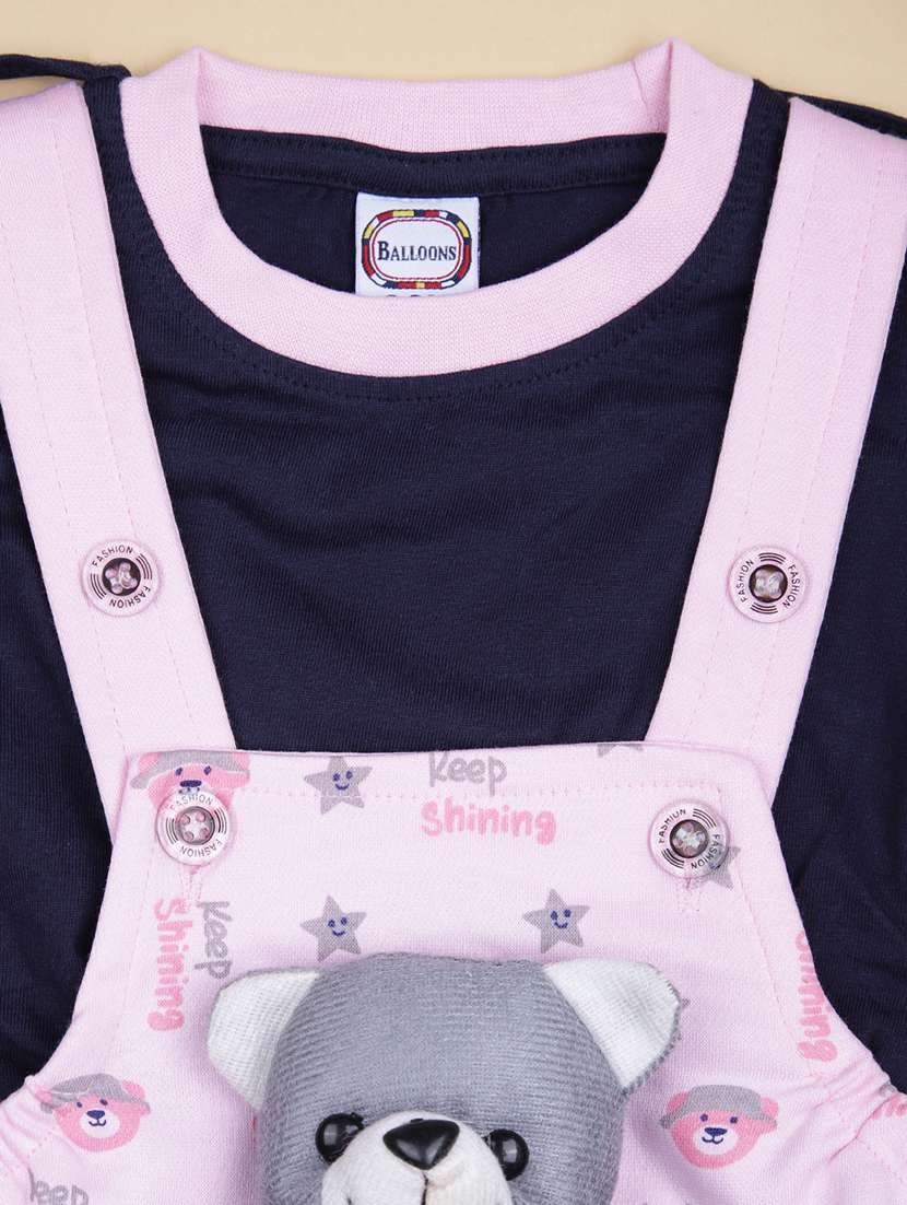 boys printed t-shirt & dungaree casual wear set - 21946232 -  Standard Image - 3