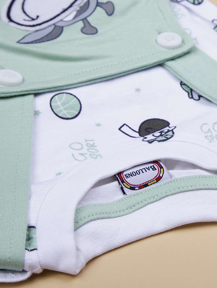 boys printed t-shirt & dungaree casual wear set - 21946235 -  Standard Image - 3