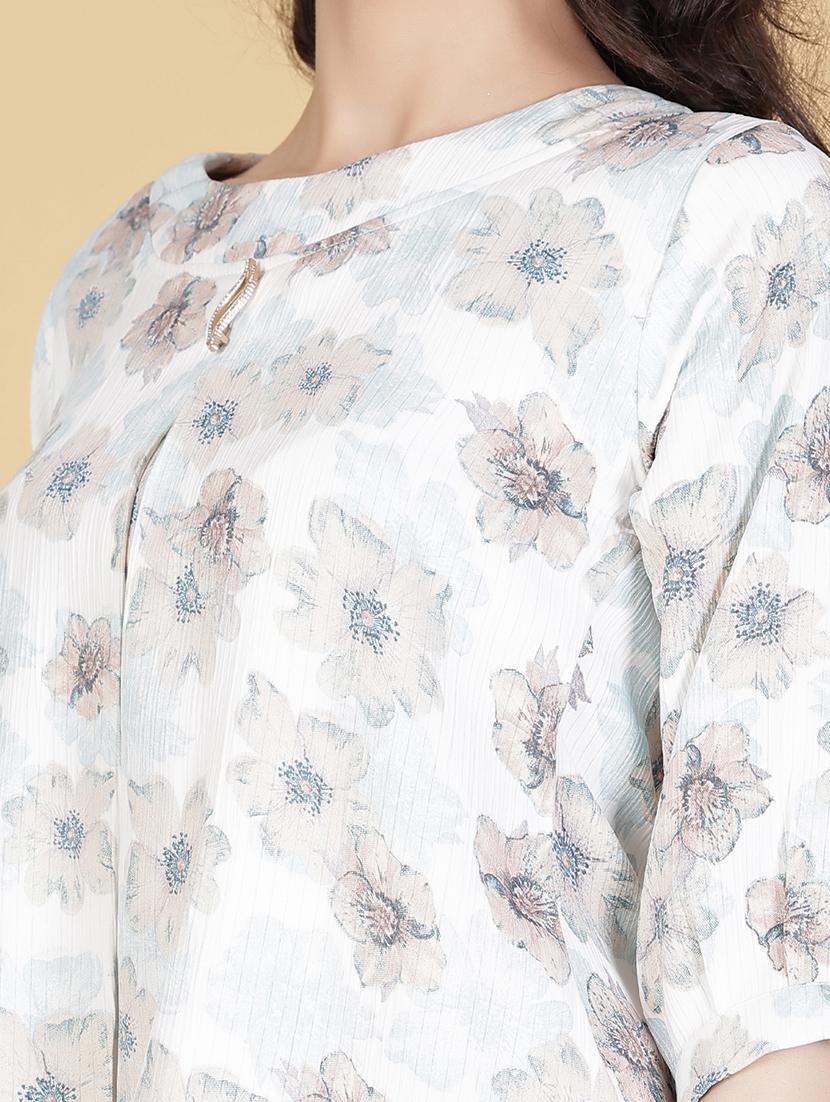 women printed three quarter sleeve regular top - 21946236 - Standard Image - 5
