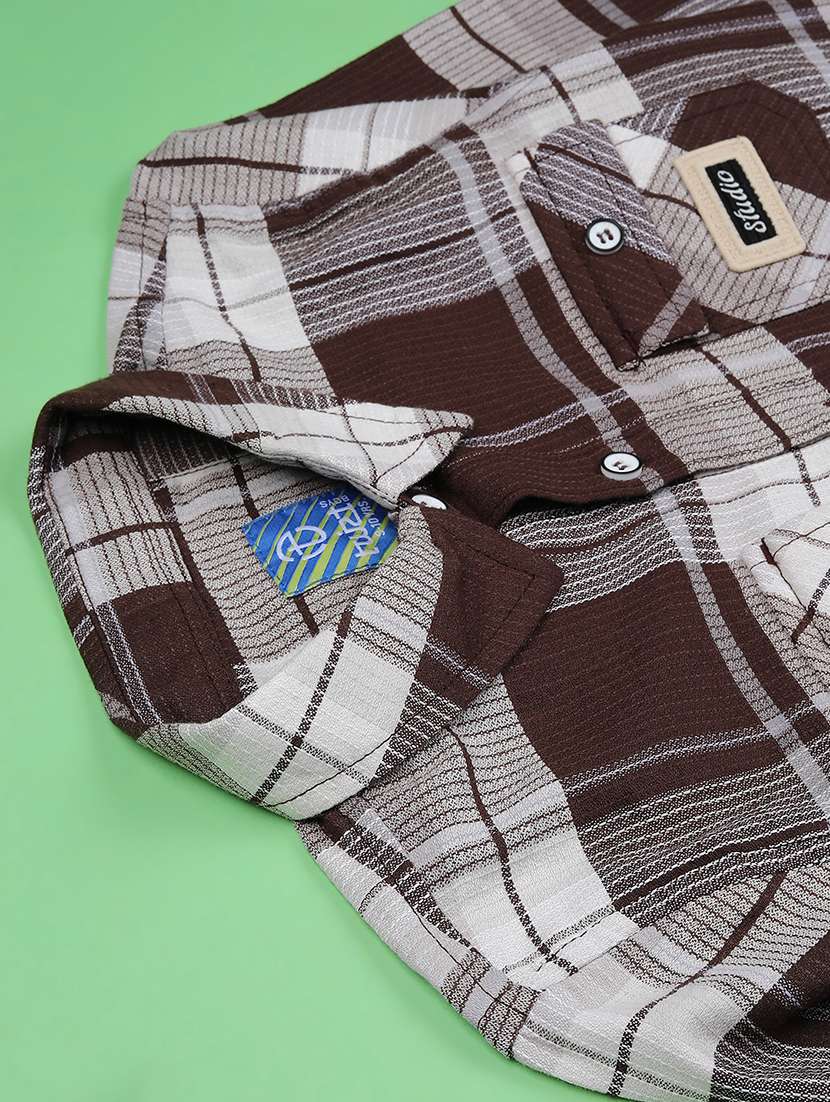 boys checkered collared long sleeve shirt - 21946246 -  Standard Image - 3