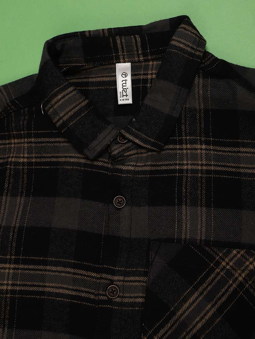 boys checkered collared long sleeve shirt - 21946267 -  Standard Image - 3
