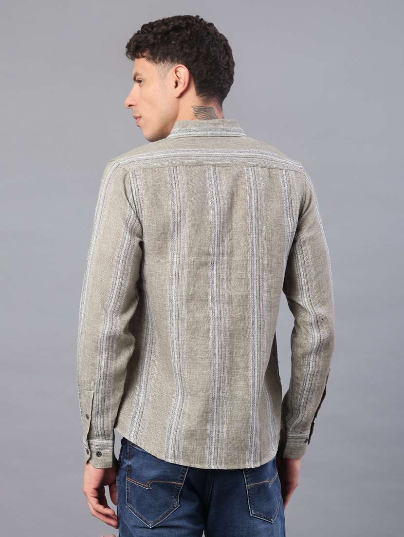 men printed collared long sleeve shirt - 21946310 -  Standard Image - 3