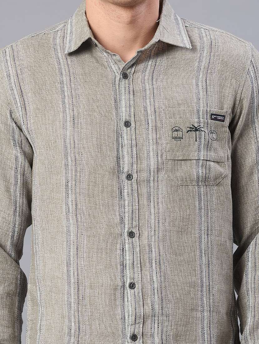 men printed collared long sleeve shirt - 21946310 -  Standard Image - 5