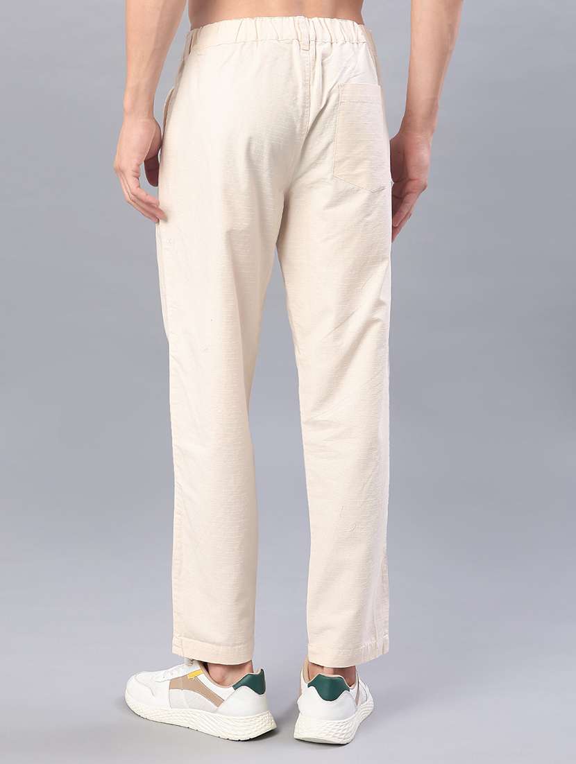 men solid mid rise chinos casual trouser - 21946314 -  Standard Image - 3