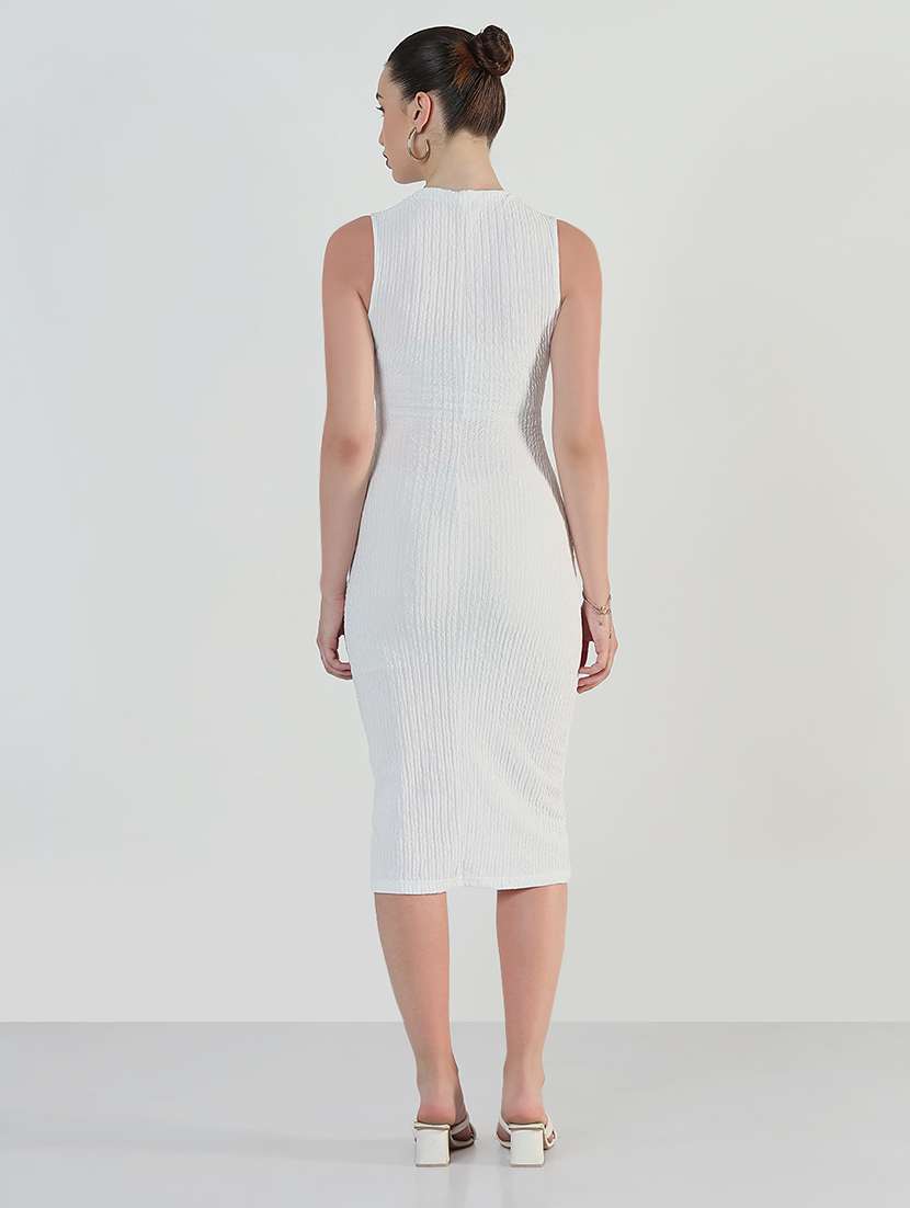 women solid sleeveless cut out bodycon dress - 21946349 -  Standard Image - 3