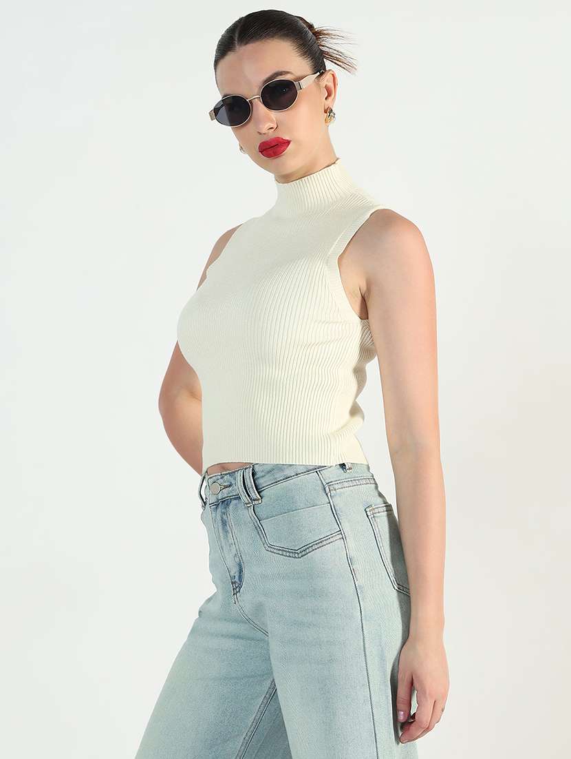 women cream solid long sleeve layered top - 21946378 - Standard Image - 3