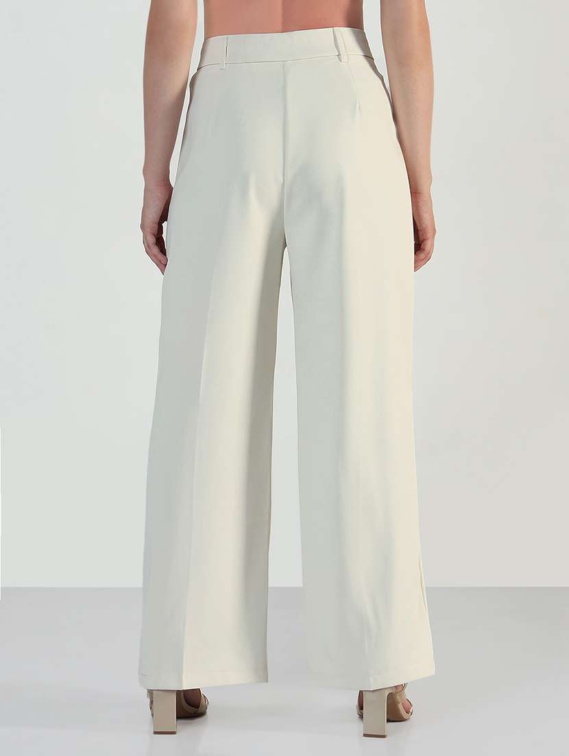 women solid high rise korean pants  - 21946386 -  Standard Image - 3