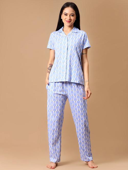 women printed nightwear pyjama set - 21946443 -  Standard Image - 0