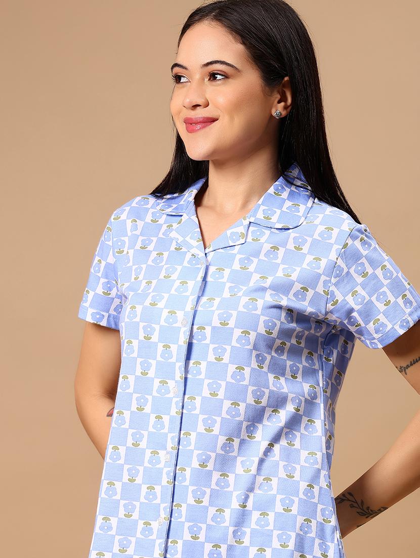 women printed nightwear pyjama set - 21946443 - Standard Image - 3