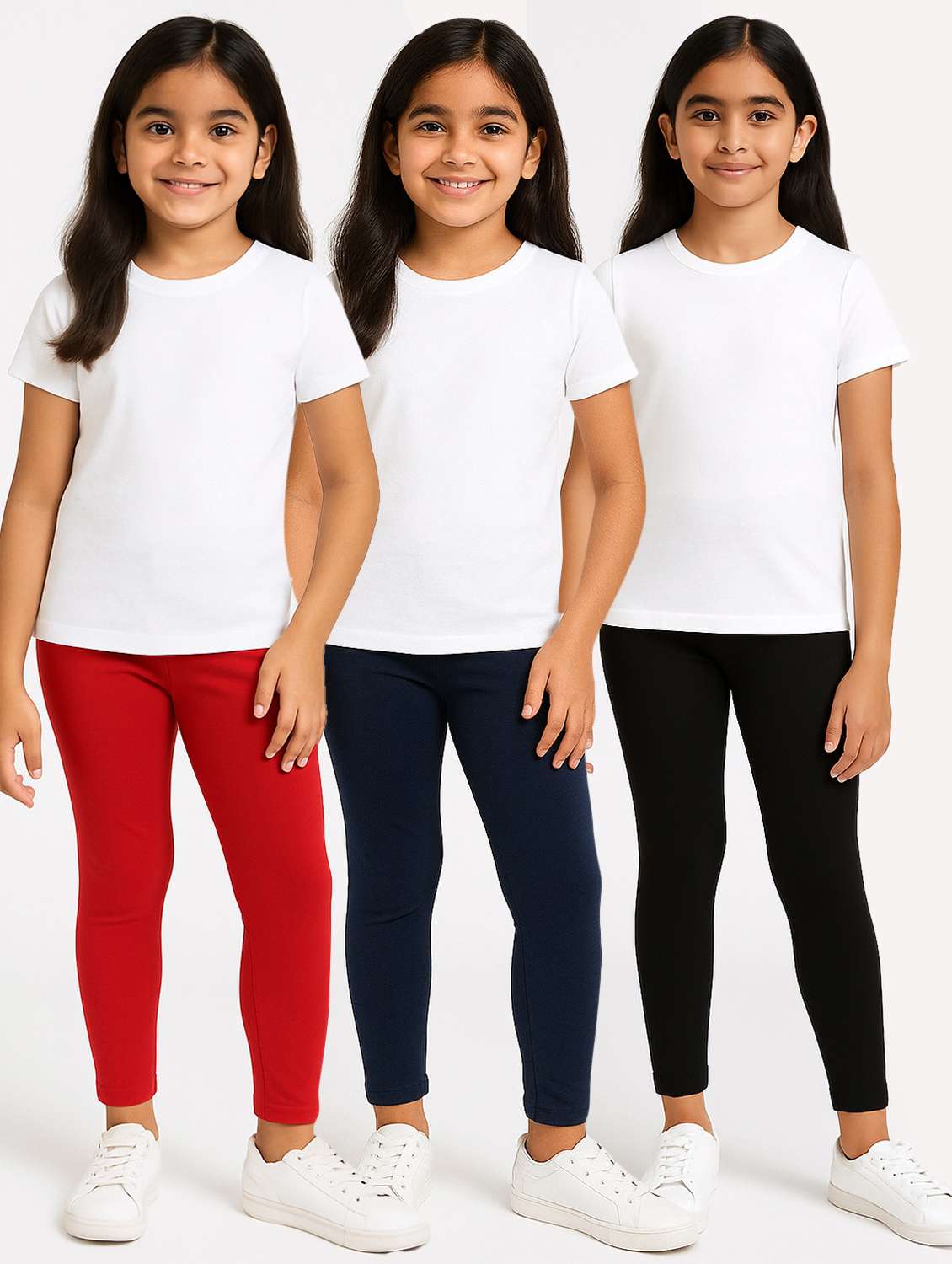 girls pack of 3 solid legging - 21946746 -  Zoom Image - 0