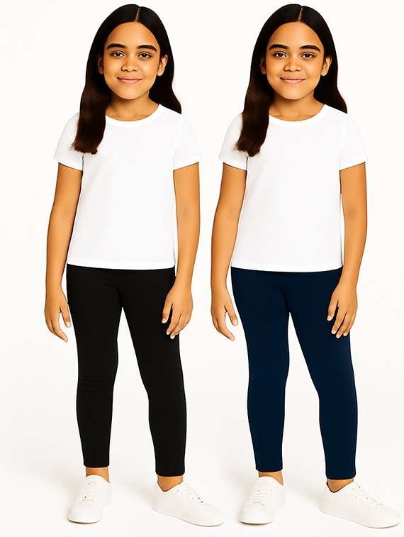girls pack of 2 solid legging