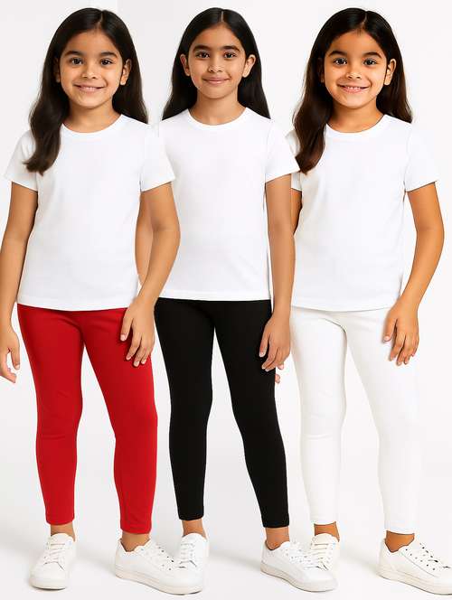 girls pack of 3 solid legging - 21946749 -  Standard Image - 0