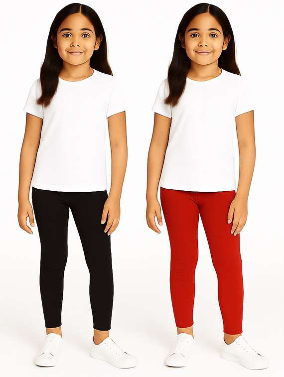 girls pack of 2 solid legging