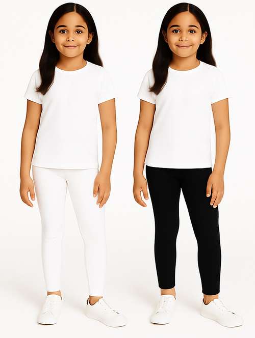 girls pack of 2 solid legging - 21946751 -  Standard Image - 0