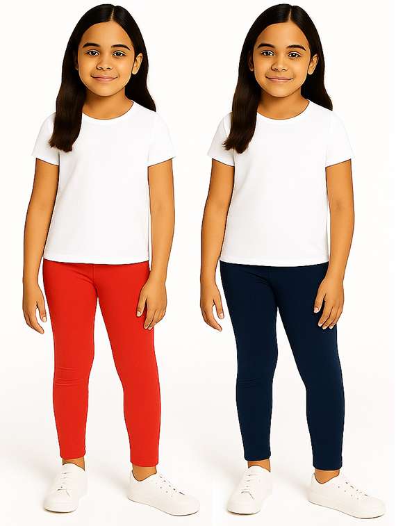 girls pack of 2 solid legging