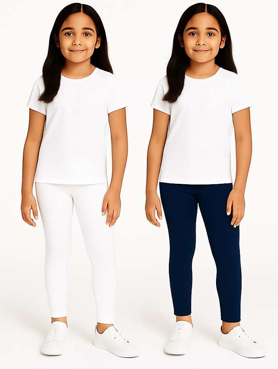 girls pack of 2 solid legging