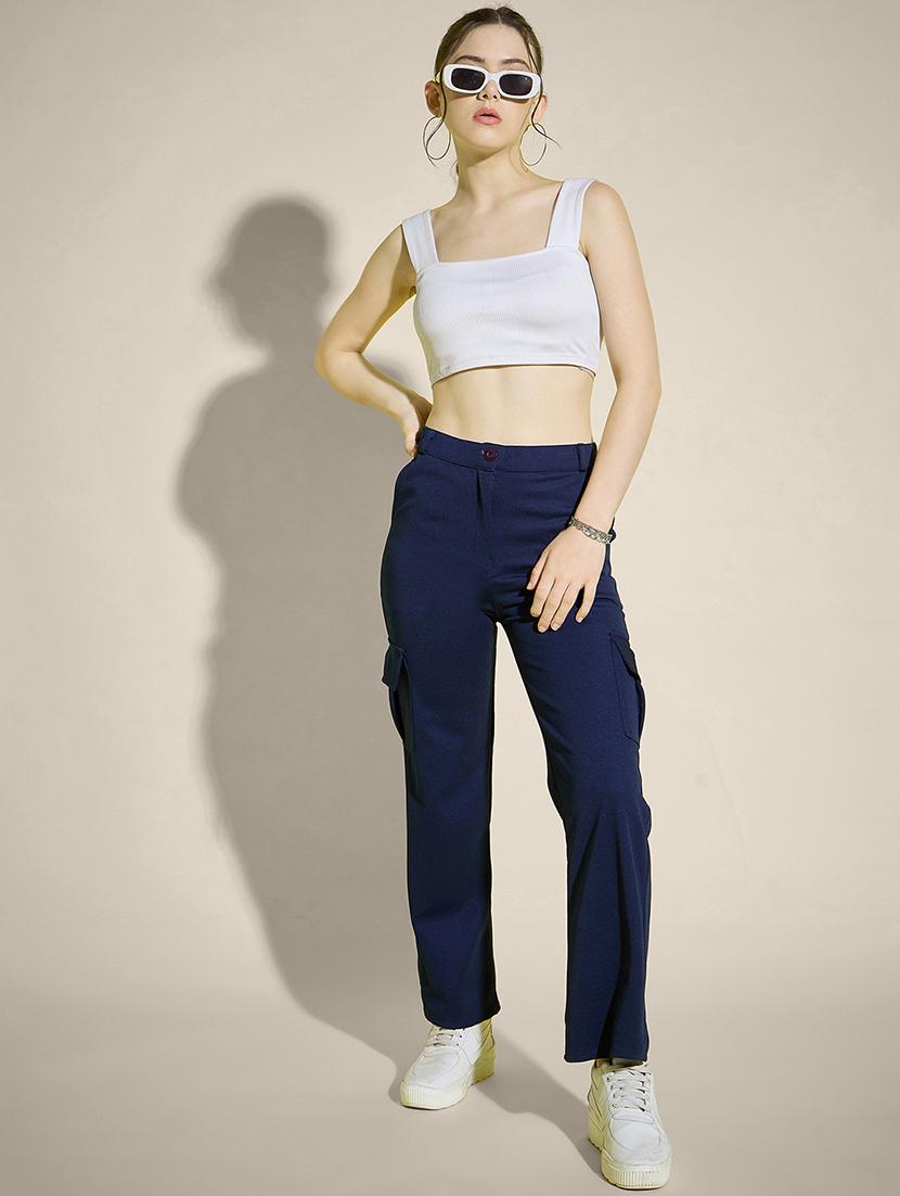 women pack of 2 solid mid rise cargo - 21946765 - Standard Image - 5