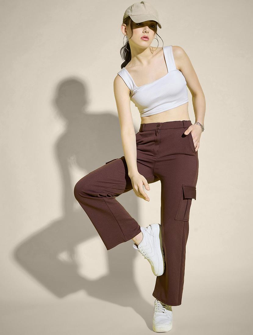 women pack of 2 solid mid rise cargo - 21946766 - Standard Image - 5