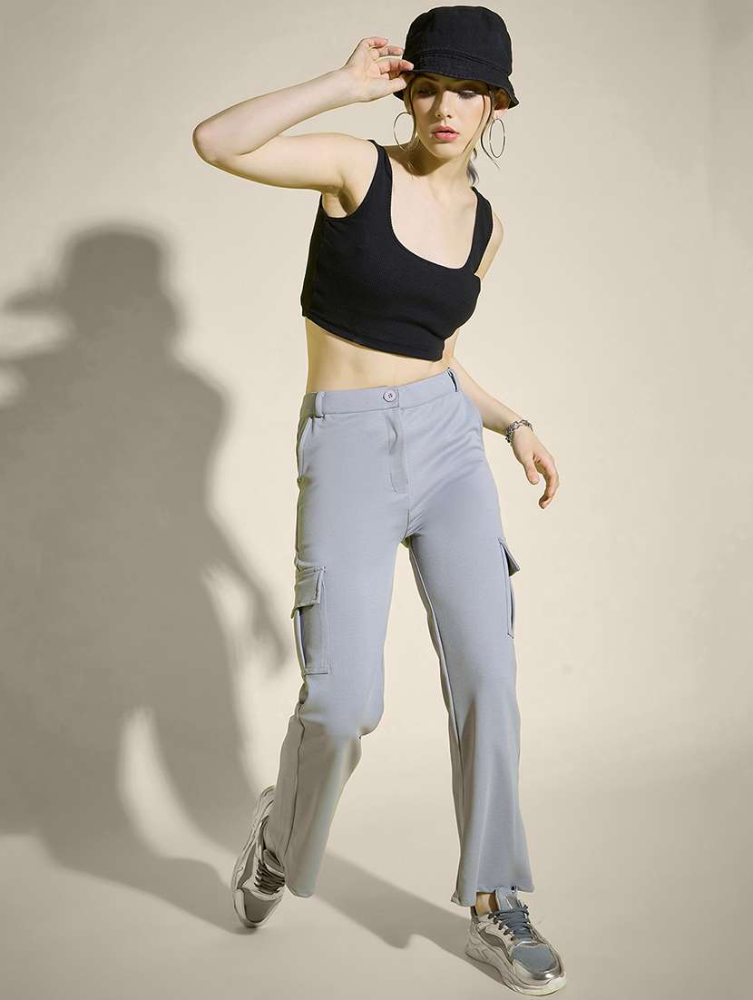 women pack of 2 solid mid rise cargo - 21946767 -  Standard Image - 5