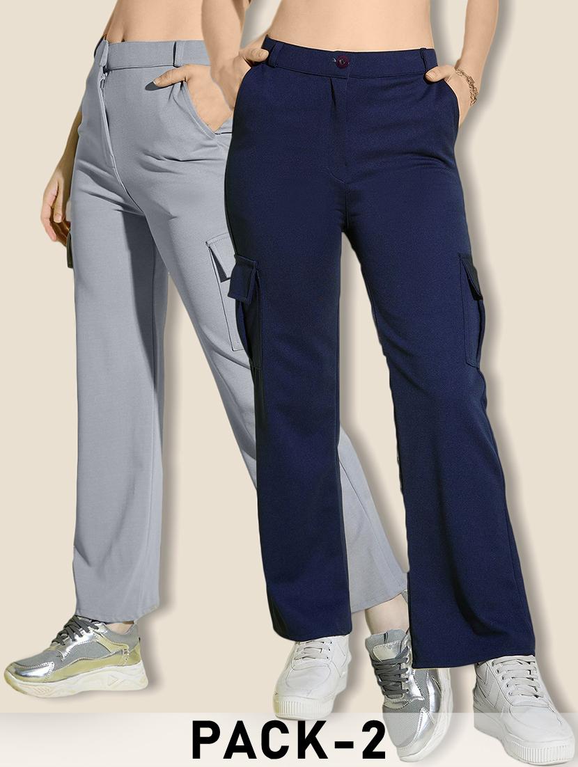 women pack of 2 solid mid rise cargo - 21946771 - Zoom Image - 0