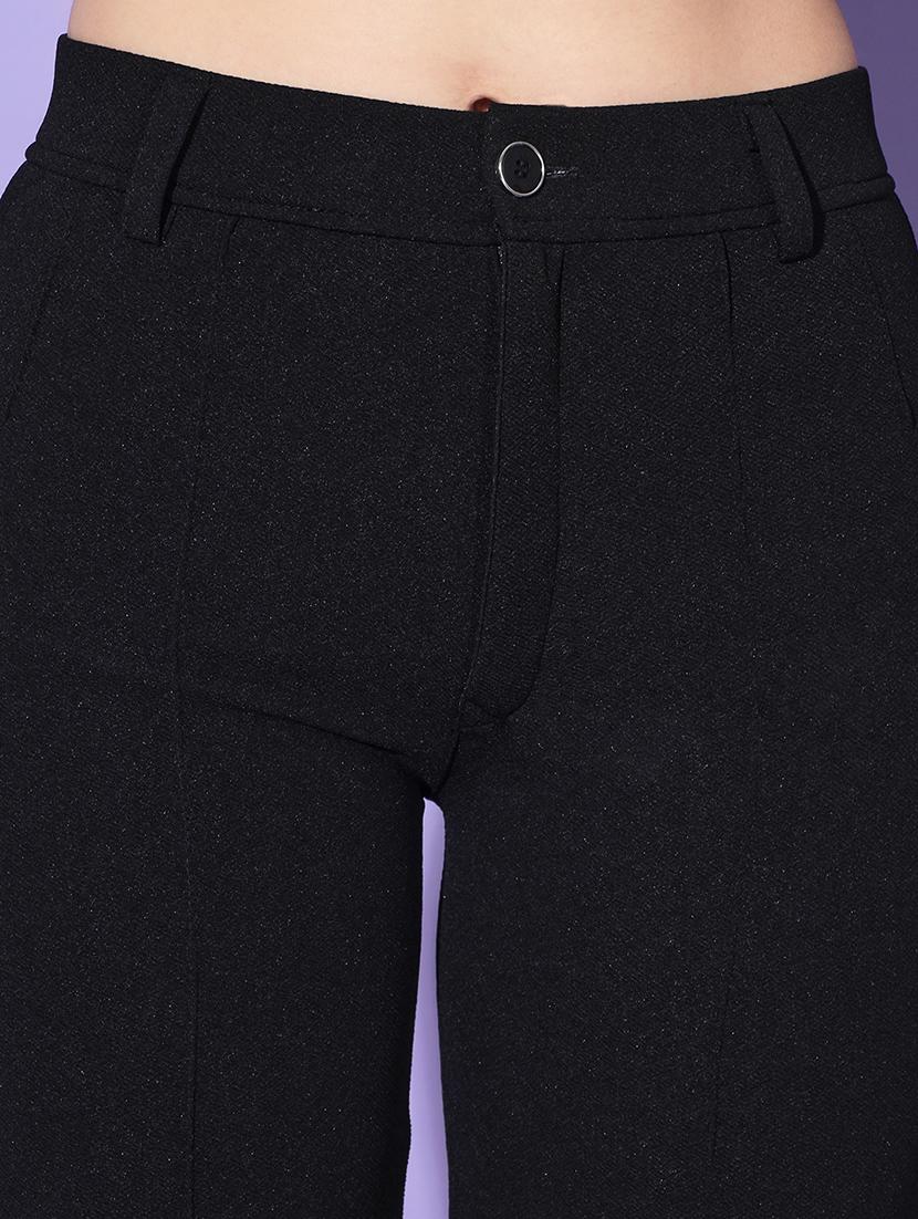 women solid high rise straight trouser - 21946774 - Standard Image - 5