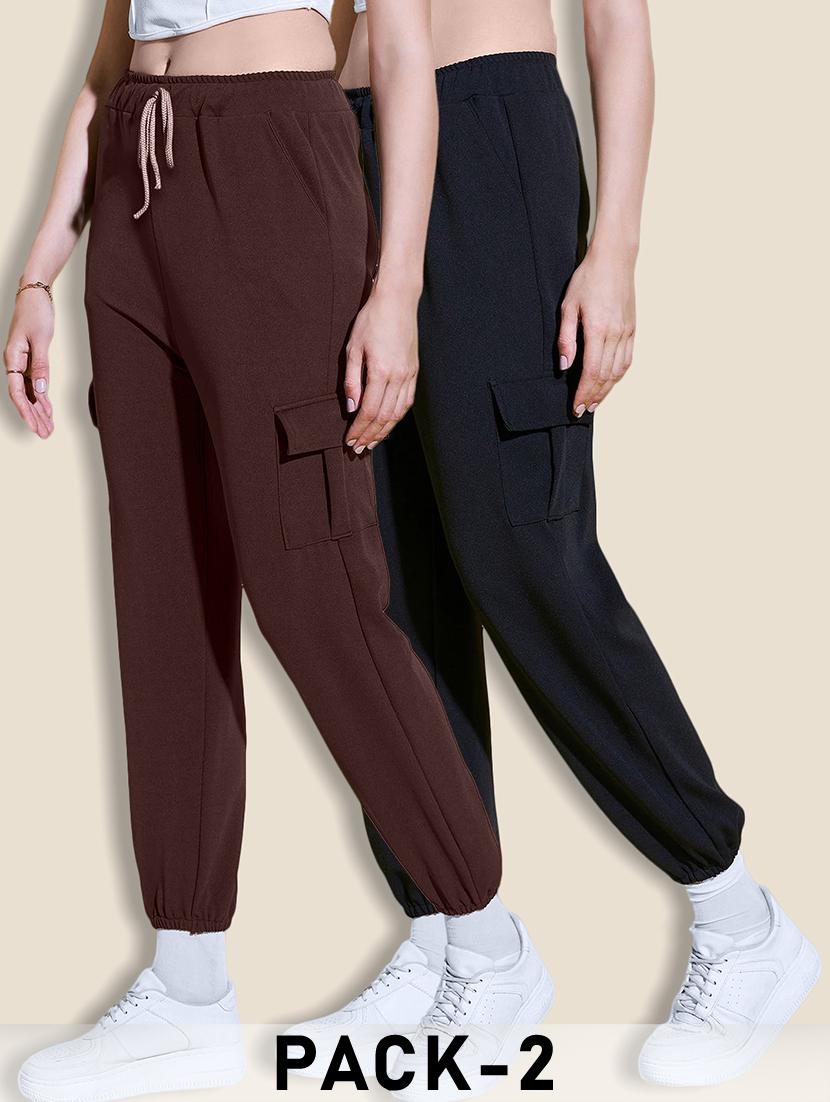 women pack of 2 solid mid rise cargo - 21946782 -  Zoom Image - 0