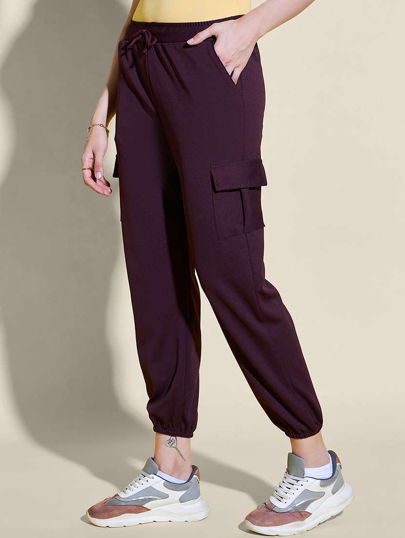 women pack of 2 solid mid rise cargo - 21946784 - Standard Image - 3