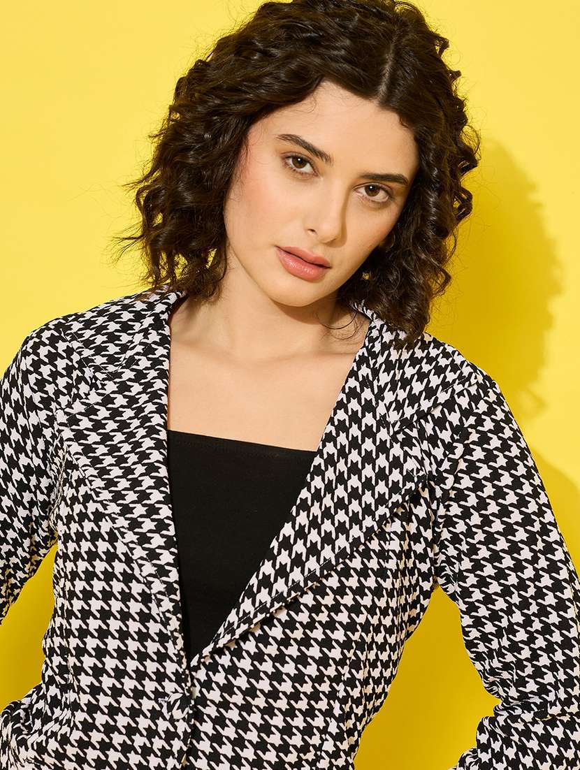 multi colored cotton blend blazer and skirt set coord - 21946801 - Standard Image - 5