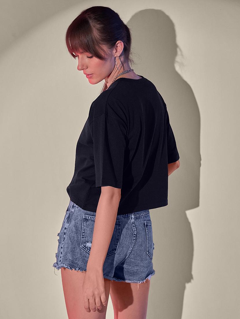 women pack of 2 solid short sleeve crop t-shirt - 21946828 - Standard Image - 3