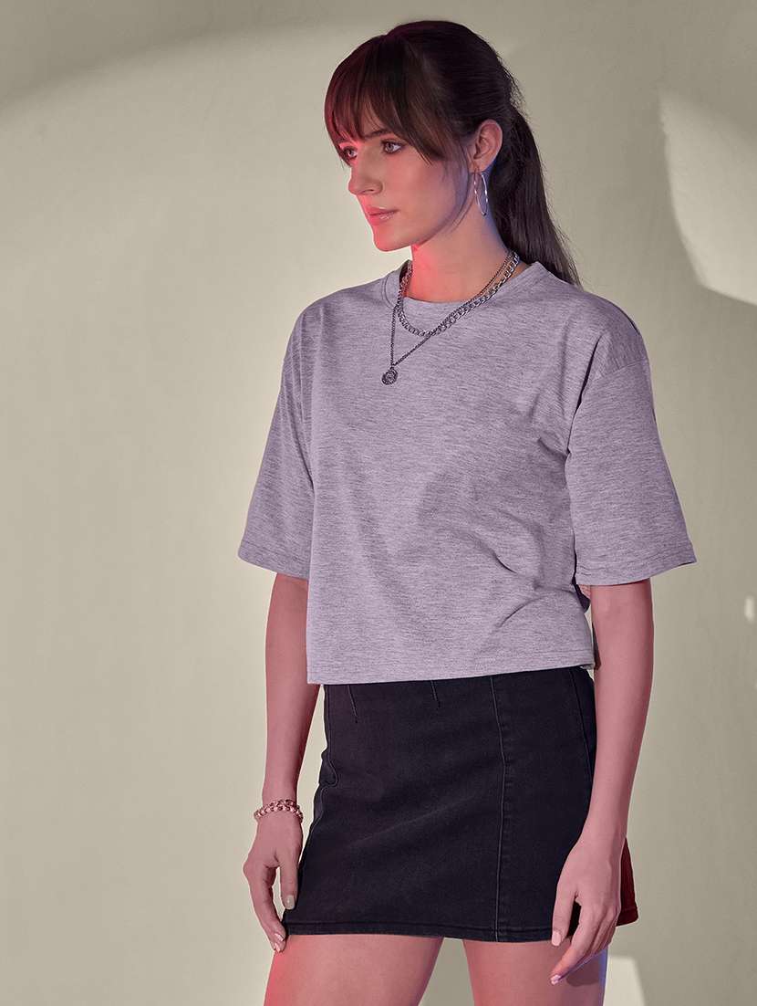 women pack of 2 solid short sleeve crop t-shirt - 21946829 - Standard Image - 5