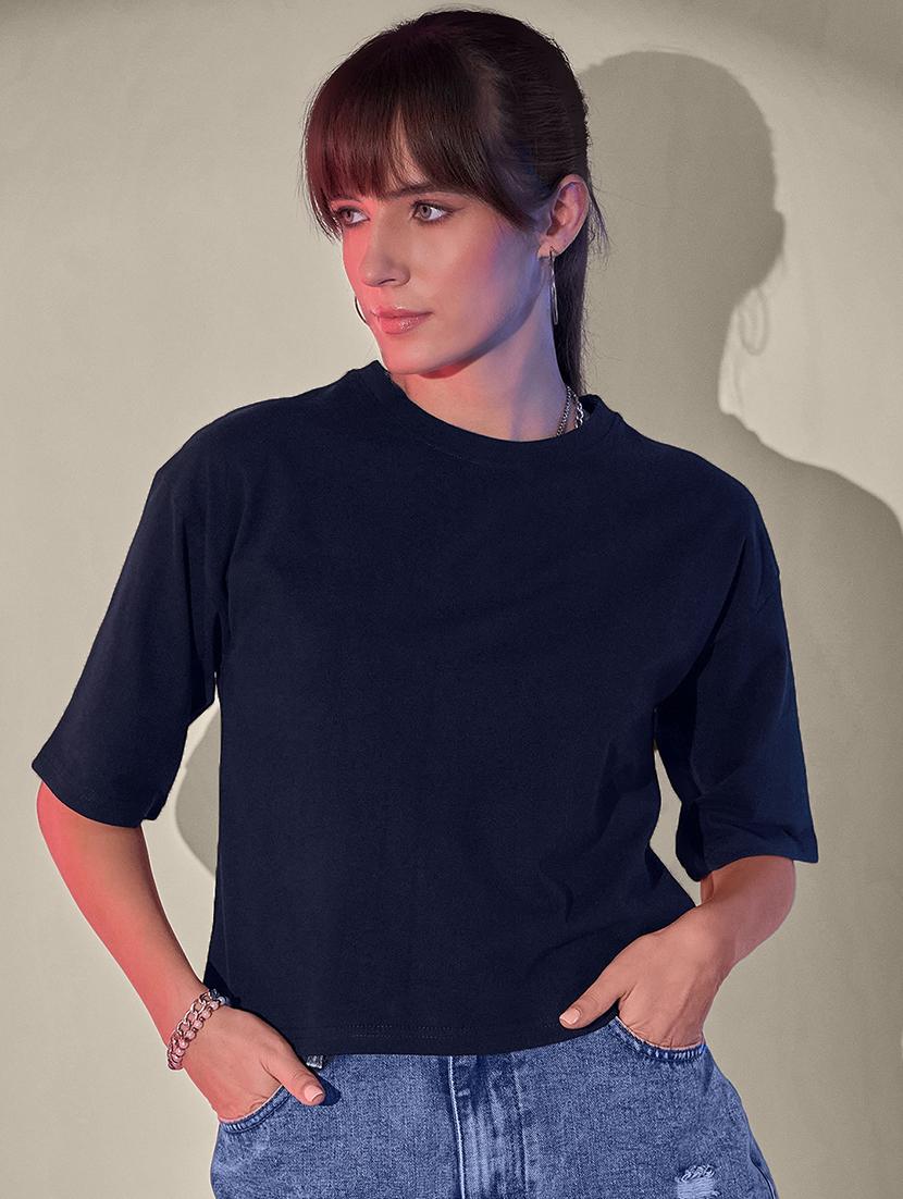 women pack of 2 solid short sleeve crop t-shirt - 21946836 - Standard Image - 3