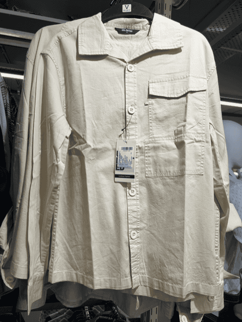 off white twill casual shirt - 21947143 - Standard Image - 0